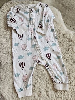 H&M Baby Hot Air Balloon Print Organic Cotton Sleeper Pajamas 4-6 Months🩷5/20$